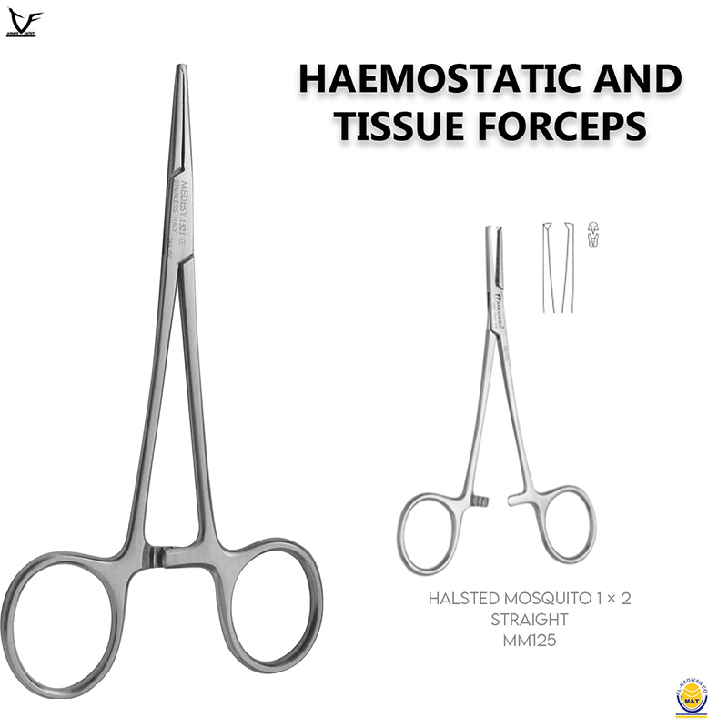 TISSUE FORCEPS Halstead Mosquito 1X2 (Straight)