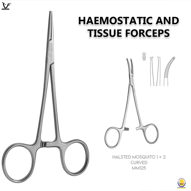 TISSUE FORCEPS Halstead Mosquito 1X2 (curved)